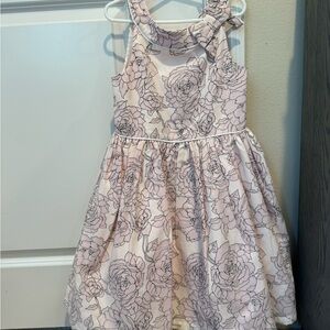 Janie and Jack Light Pink Floral Ruffled Neck Party Dress